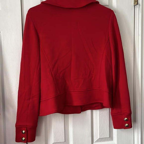 Milly of NY bright red jacket with gold colored buttons size Medium - Picture 3 of 12
